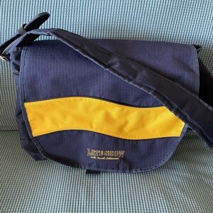 LATE SHOW with David Letterman 2500 Show Large Navy Blue & Yellow Messenger Bag